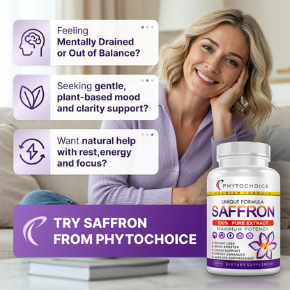 Saffron Supplements - 88.5 mg Pure Saffron Extract Capsules | Mood, Focus, Eye Health - Made in USA