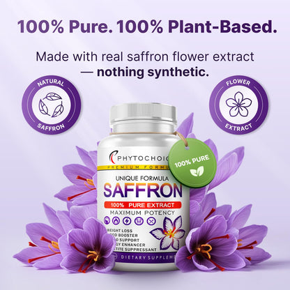 Saffron Supplements - 88.5 mg Pure Saffron Extract Capsules | Mood, Focus, Eye Health - Made in USA