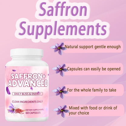 10-in-1 Saffron Wellness Supplement – Ashwagandha, Vitamin C, Magnesium | 60 Vegan Capsules | Non-GMO