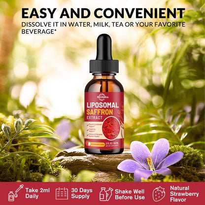 Saffron Liposomal Drops 88.5mg – Mood, Focus & Energy (Strawberry, 2oz)