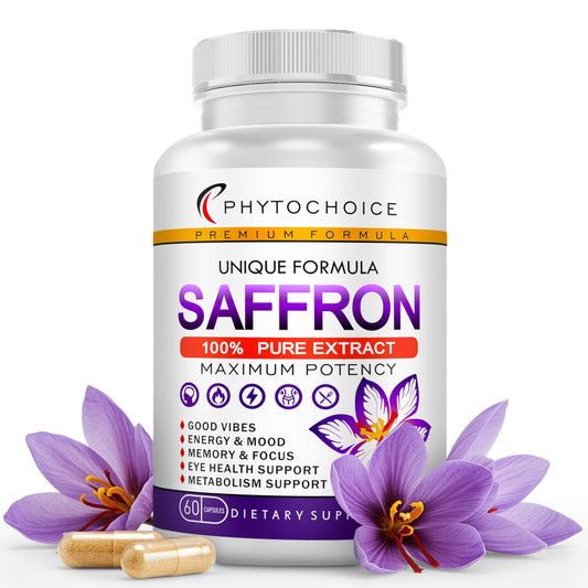 Pure Saffron Extract 88.5 mg - Mood, Focus & Vision Support | Made in USA | 60 Capsules BritishVita | Premium UK Vitamins & Wellness Supplements