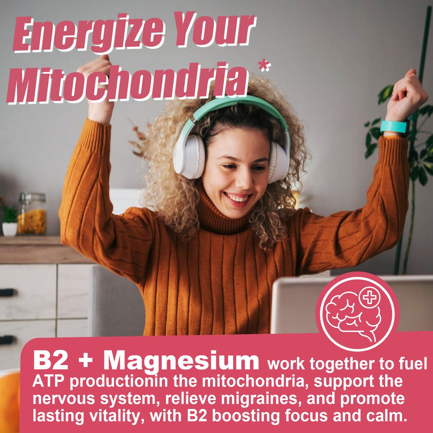 Safgumjel Vitamin B2 Gummies – Riboflavin 400mg + Magnesium & CoQ10 | Sugar Free, Vegan, Strawberry, 60 Count