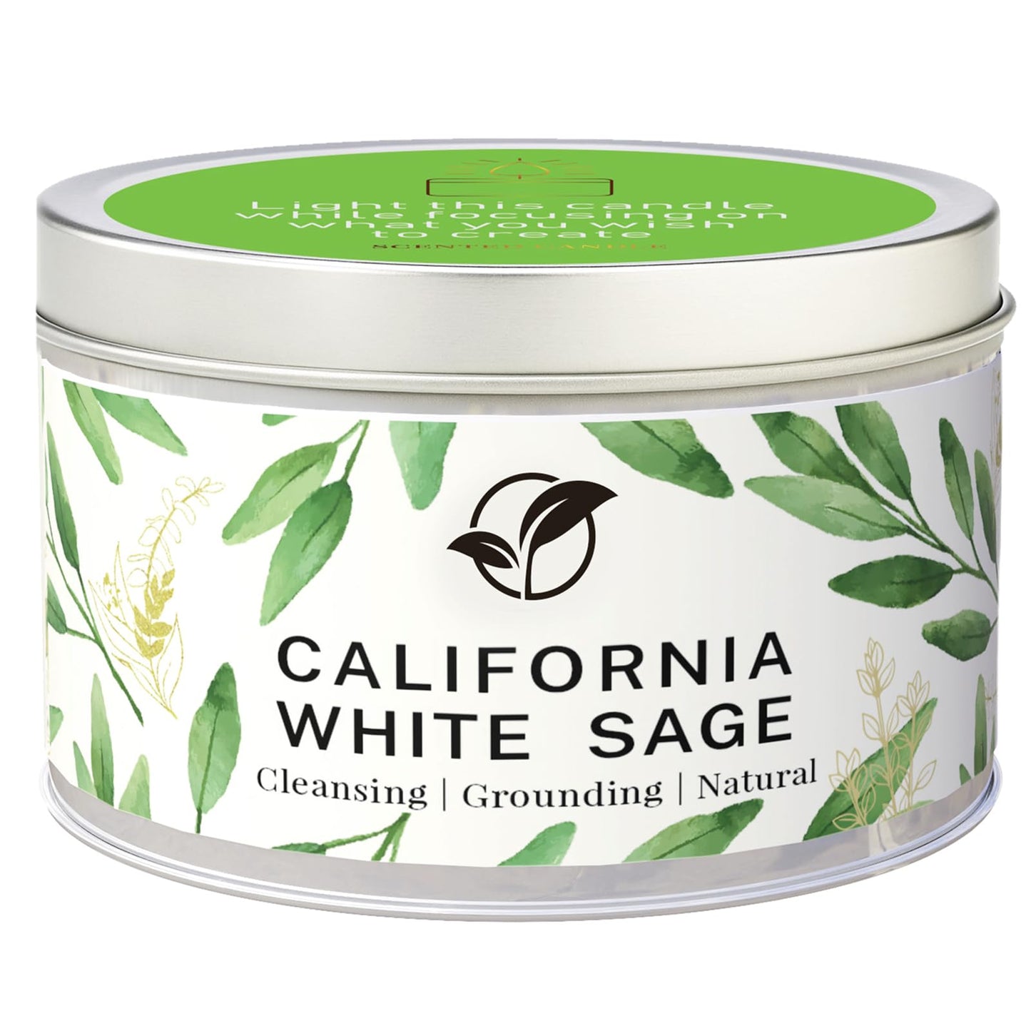 White Sage Candle 6 oz - 35 Hr Burn Time | Cleansing & Aromatherapy