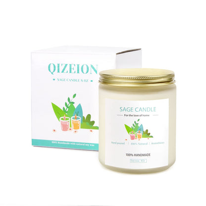 Sage Candle 8oz – Purification & Healing, 45h Soy Wax for Home Cleansing