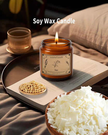 Sage Candles for Cleansing - 16oz Large Jar Scented Candle | 100+ Hour Burn Time | Home Decor & Gift