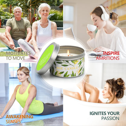 4 Pack Sage Candles with Crystal Healing Stones – White Sage & Energy Cleansing
