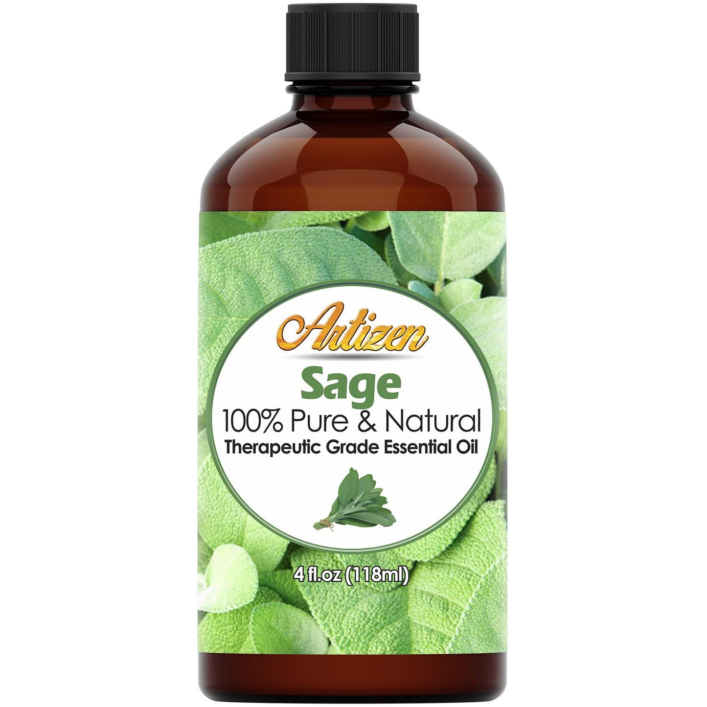 Artizen 4oz Sage Essential Oil – 100% Pure & Natural, 4 Fluid Ounces