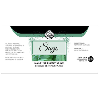 Oil of Youth Sage Essential Oil 4oz – Premium Aromatherapy for Diffusers