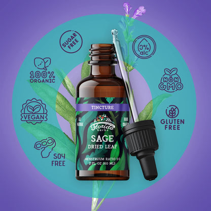Sage Extract – Natural Dried Sage Supplement (Salvia officinalis) – Organic, Non-GMO – Made in USA – 2 oz (Pack of 2)