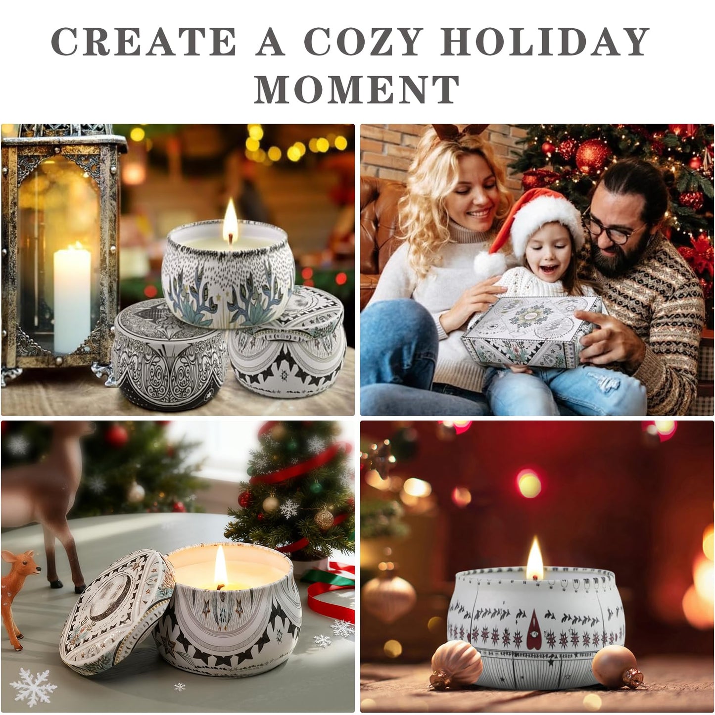 Mystical Scented Candle Gift Set – 6 Large 5.5 oz Celestial Jars with Zodiac Designs