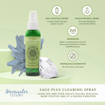 White Sage Smudge Spray – Reiki Charged Sage Mist for Cleansing & Aura Protection (4oz)