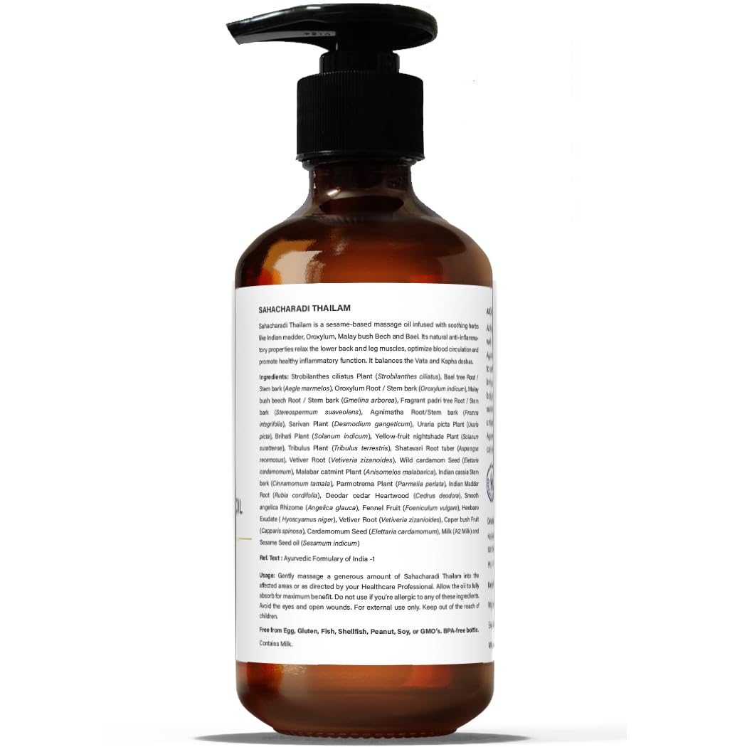 Kerala Ayurveda Sahacharadi Thailam 6.76 oz – Lower Back & Leg Massage Oil