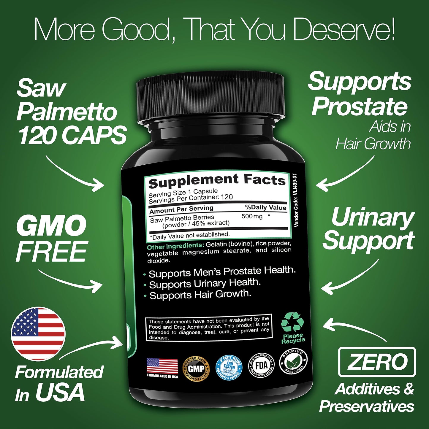 Saint Mingiano Prostate Health Supplement - 120 Capsules | Saw Palmetto, Urinary Support & Hair Health