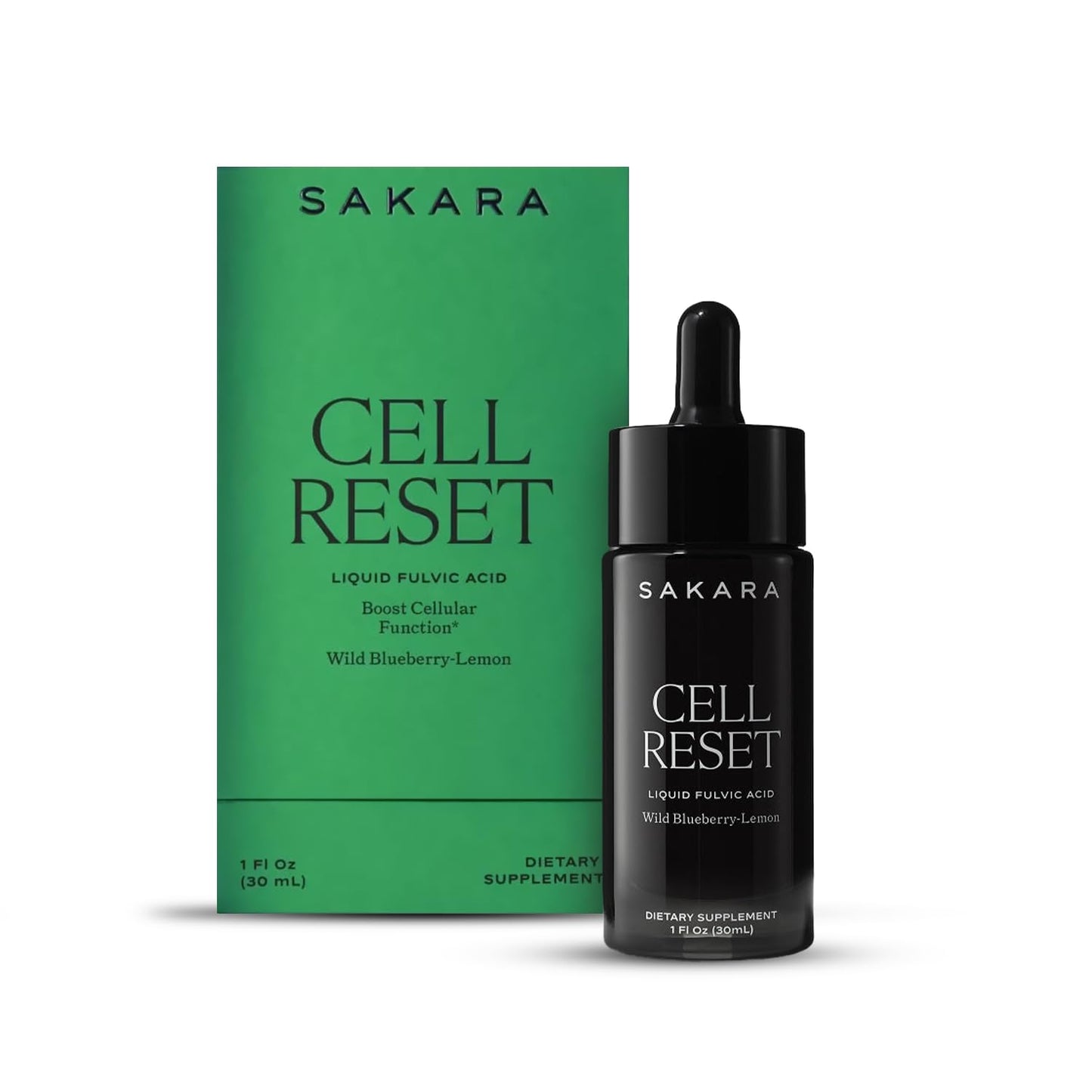 SAKARA Cell Reset – Liquid Fulvic Acid Complex with Wild Blueberry & Lemon | Immune Support & Cellular Detox