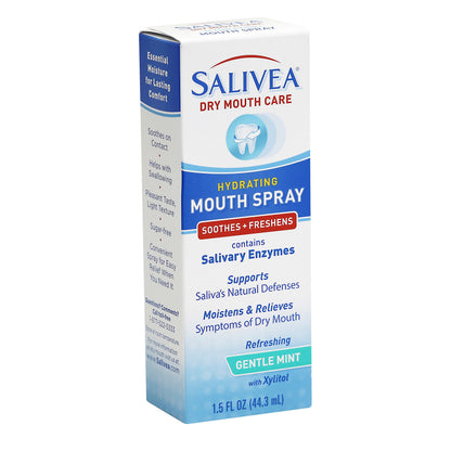 SALIVEA Extra Gentle Dry Mouth Spray – Soothing Mint with Enzymes (1.5oz, 250 Pumps)