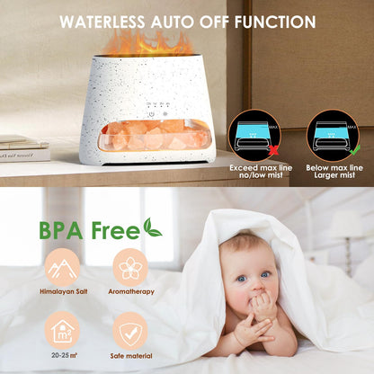 SALKING 2-in-1 Himalayan Salt Lamp & Ultrasonic Diffuser