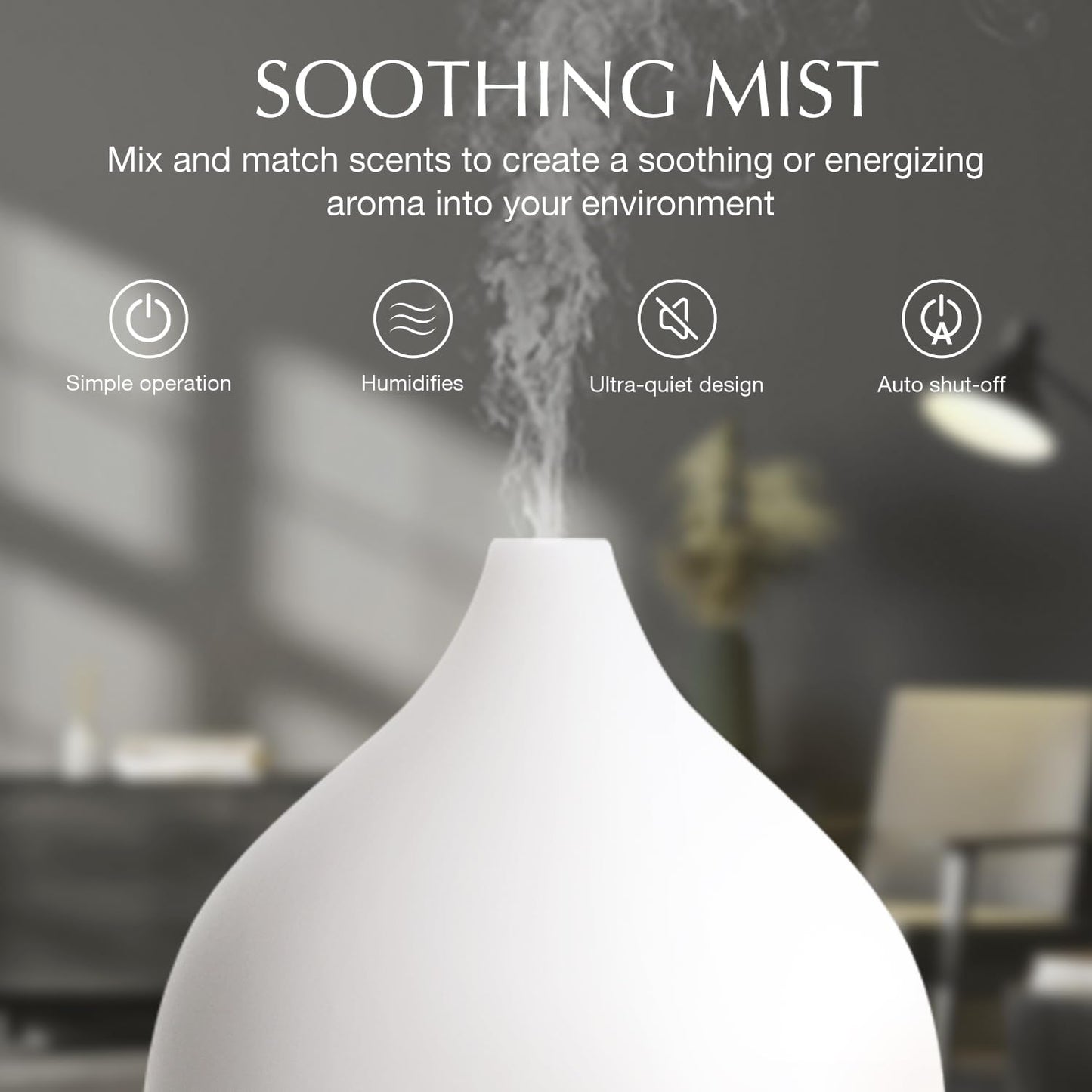 SALKING Essential Oil Diffuser Set (2 Dark, 100ml) – Small Ultrasonic Diffusers with Auto Shut-Off
