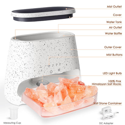 SALKING 2-in-1 Himalayan Salt Lamp & Ultrasonic Diffuser