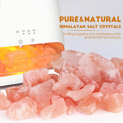 SALKING Colorful Flame Diffuser Humidifier and Himalayan Salt Lamp – 7-Color Oil Diffuser, 150ml, Ultra-Quiet