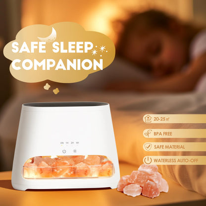 SALKING Colorful Flame Diffuser Humidifier and Himalayan Salt Lamp – 7-Color Oil Diffuser, 150ml, Ultra-Quiet