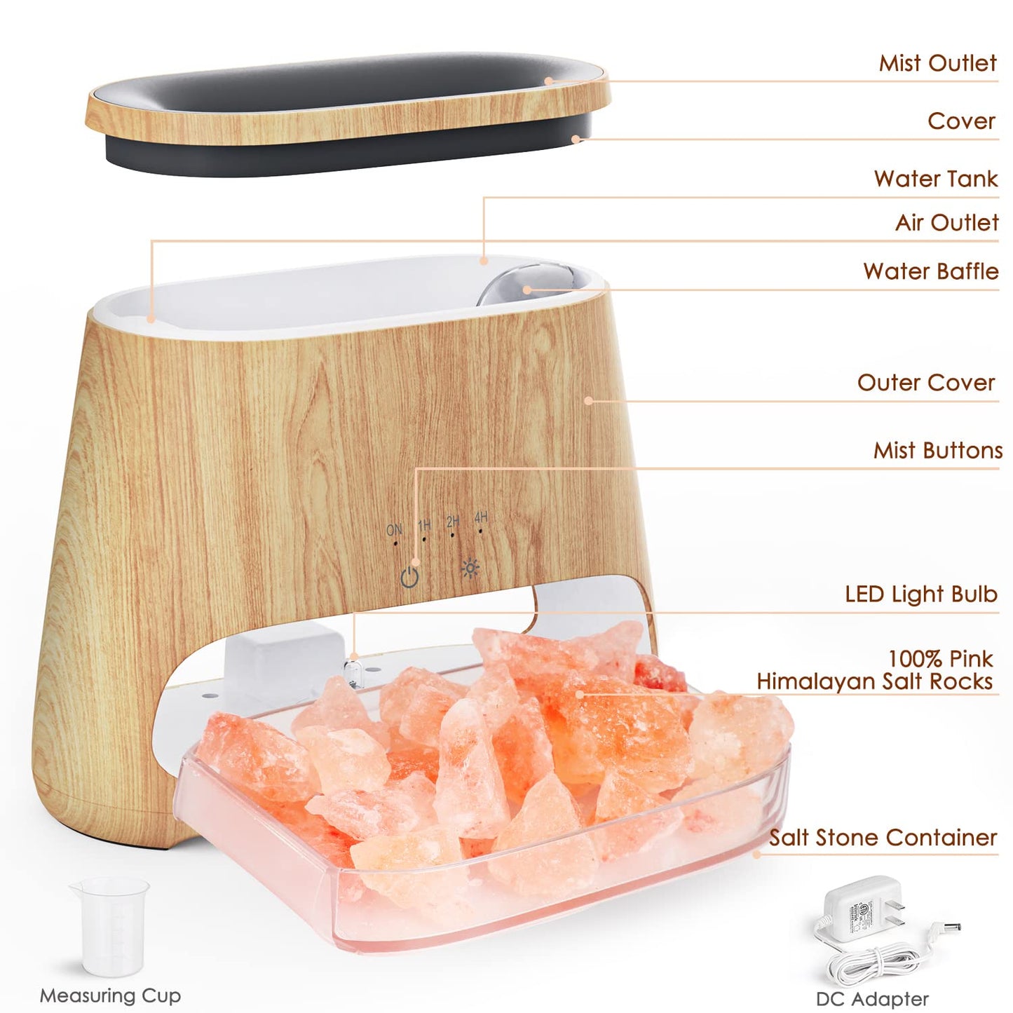 SALKING 2-in-1 Himalayan Salt Lamp & Essential Oil Diffuser – 150ml, Auto Off