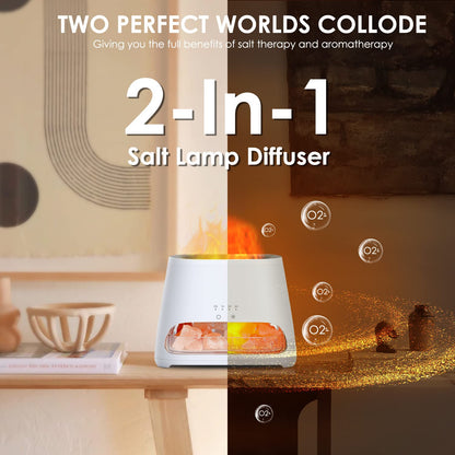 SALKING 2-in-1 Himalayan Salt Lamp & Ultrasonic Essential Oil Diffuser