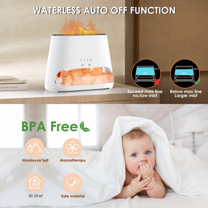 SALKING 2-in-1 Himalayan Salt Lamp & Ultrasonic Essential Oil Diffuser