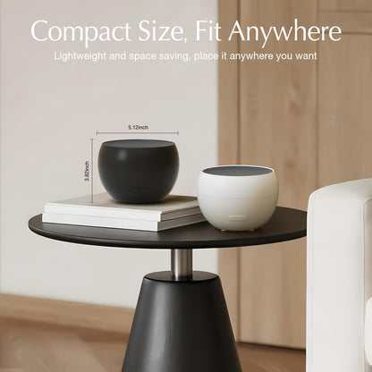 SALKING 2 Pack Flame Essential Oil Diffusers – 150ml Ultrasonic with Auto-Off (White & Black)