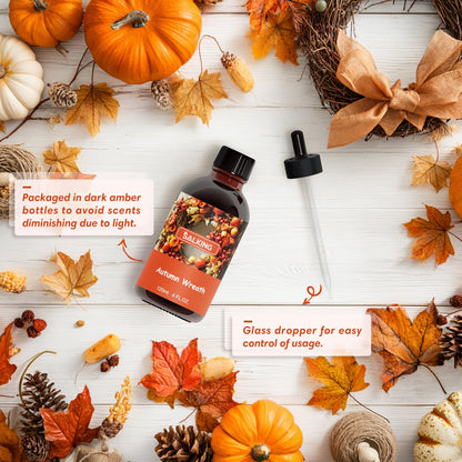 SALKING Autumn Wreath Fragrance Oil 120ml | Premium Essential Oils for Diffuser, Candle & Soap Making