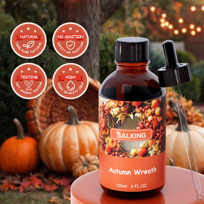 SALKING Autumn Wreath Fragrance Oil 120ml | Premium Essential Oils for Diffuser, Candle & Soap Making
