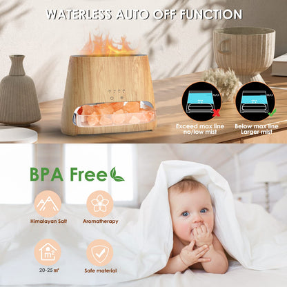 SALKING 2-in-1 Himalayan Salt Lamp & Essential Oil Diffuser – 150ml, Auto Off