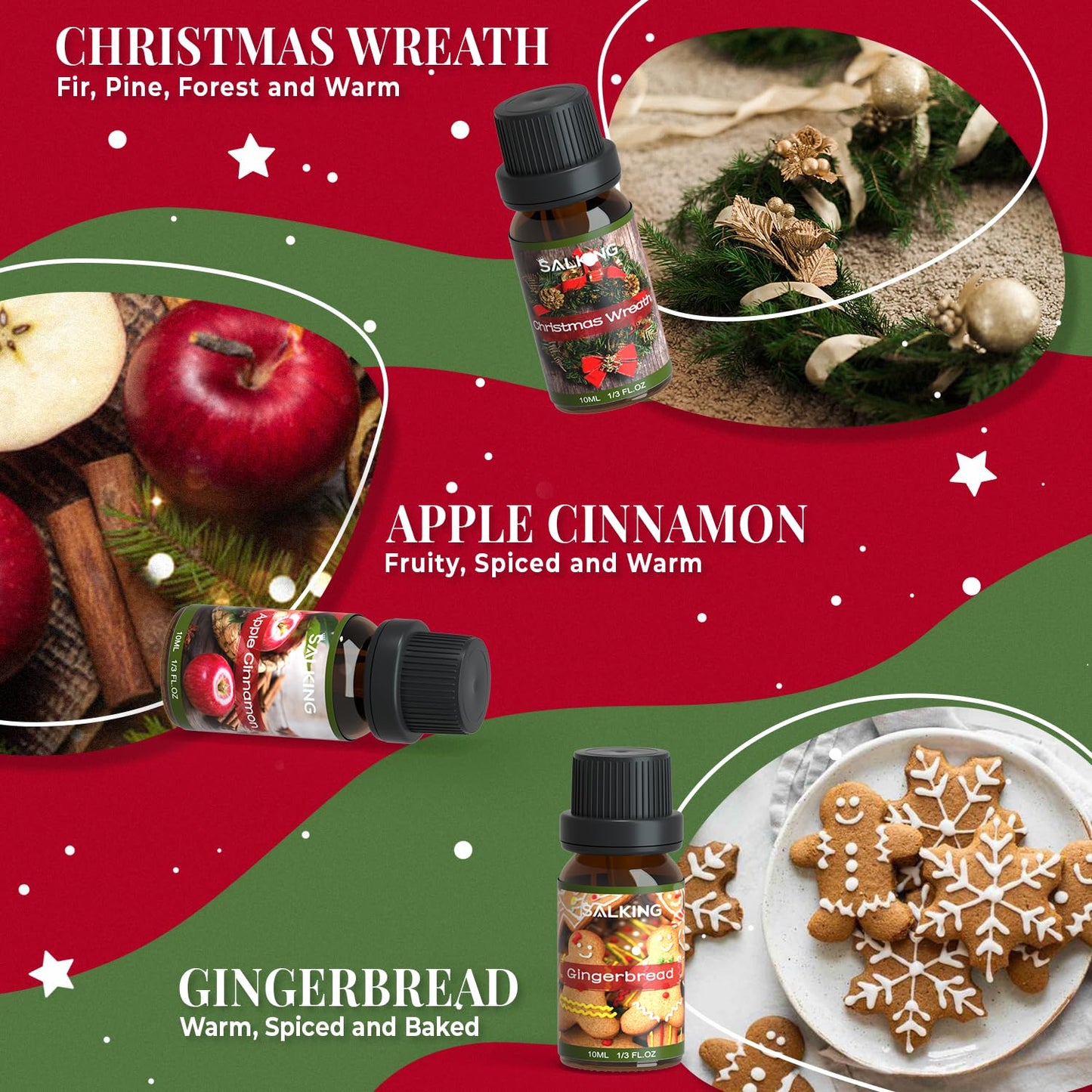 SALKING Christmas Fragrance Oils – Premium Essential Oil Gift Set