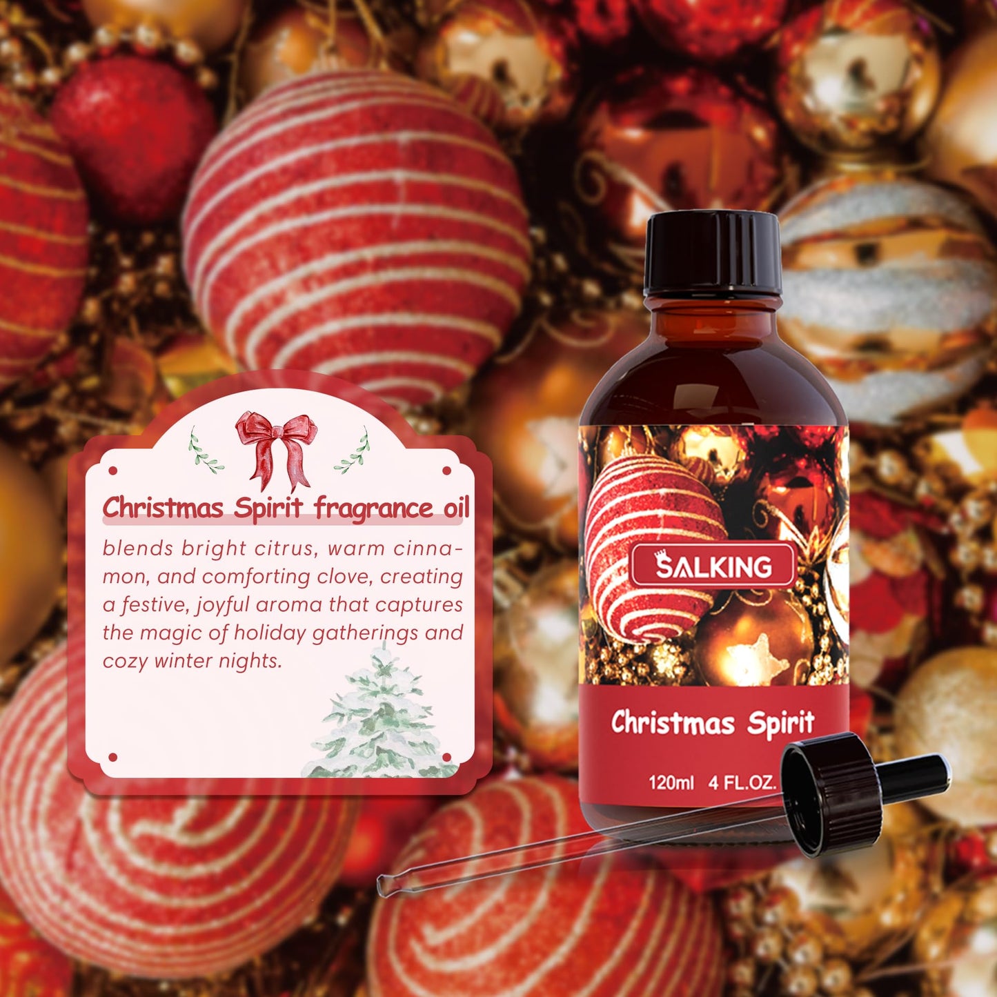 SALKING Christmas Spirit Fragrance Oil 120ml | Premium Essential Oils