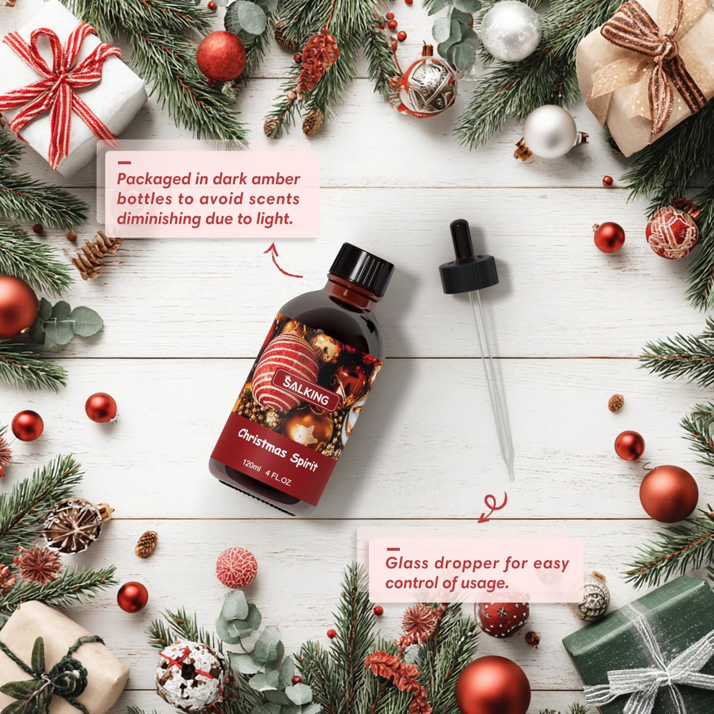 SALKING Christmas Spirit Fragrance Oil 120ml | Premium Essential Oils