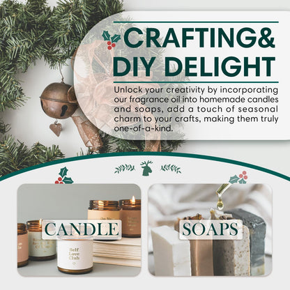 SALKING Christmas Wreath Fragrance Oil - 120ml Premium Essential Oils for Diffusers, Candles & Soaps