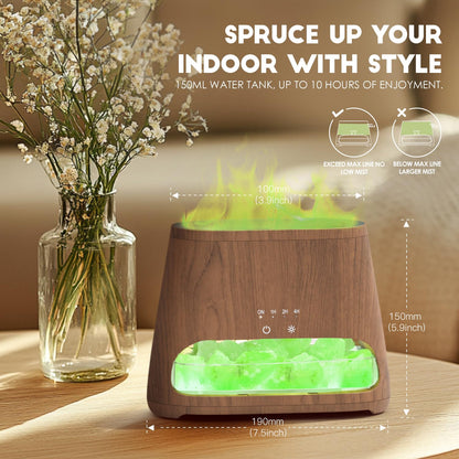 SALKING Colorful Flame Salt Lamp Diffuser – 7-Color Oil Diffuser, 150ml, Ultra-Quiet
