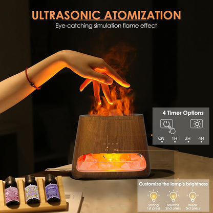 SALKING 2-in-1 Himalayan Salt Lamp Diffuser – Aromatherapy & Humidifier (Dark, 150ml)