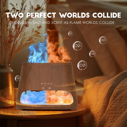 SALKING Colorful Flame Salt Lamp Diffuser – 7-Color Oil Diffuser, 150ml, Ultra-Quiet