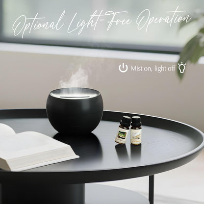 SALKING Flame Diffuser for Essential Oils – 150ml Ultrasonic Flame Humidifier (Auto-Off, Black)