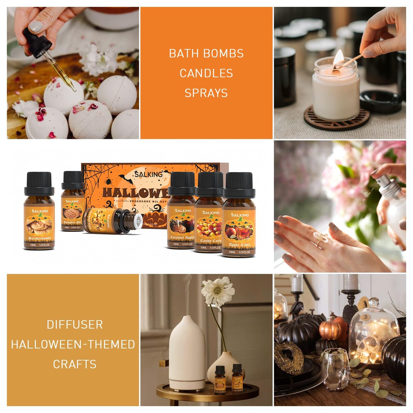 SALKING Halloween Fragrance Oils Gift Set | Premium Diffuser & Soap Making Oils