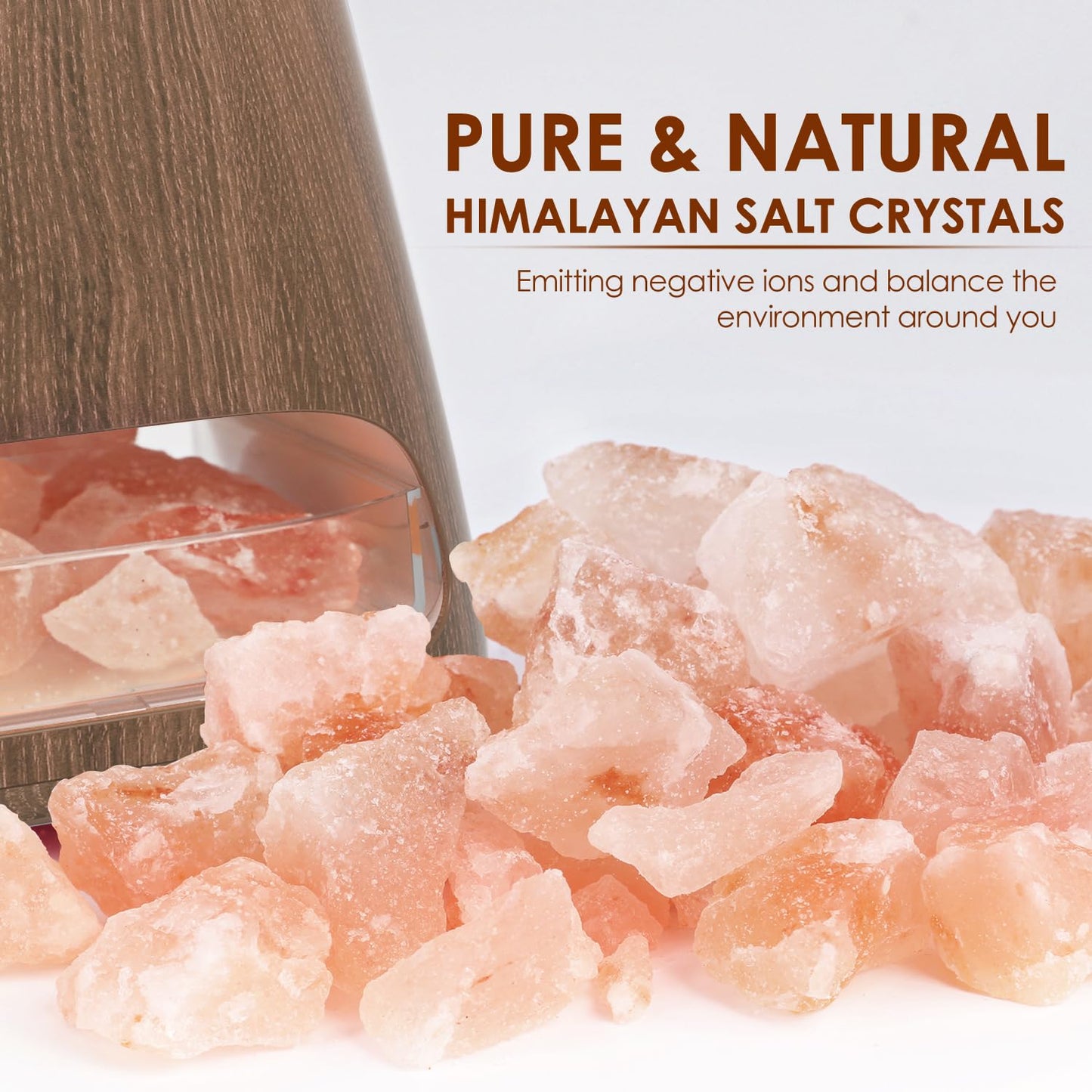 SALKING 2-in-1 Himalayan Salt Lamp Diffuser – Aromatherapy & Humidifier (Dark, 150ml)