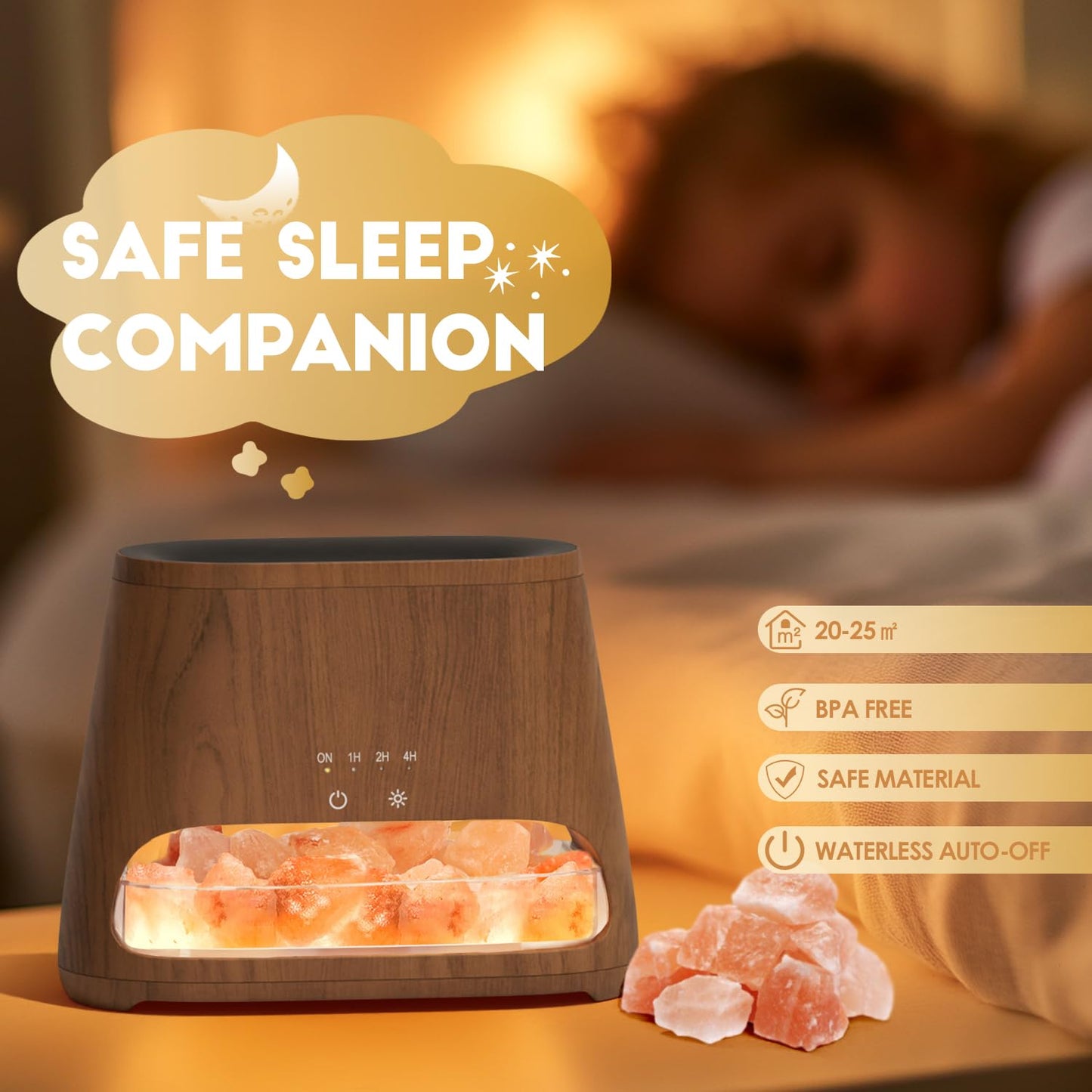 SALKING Colorful Flame Salt Lamp Diffuser – 7-Color Oil Diffuser, 150ml, Ultra-Quiet
