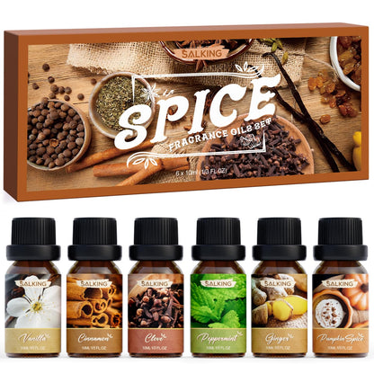 SALKING Spice Essential Oils Set – Premium Fragrance Oils for Diffuser, Soap & Candle Making