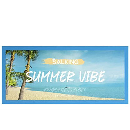 SALKING Summer Fragrance Oils Set – Premium Diffuser & DIY Scents (Ocean Breeze, Mojito, Coconut, Pineapple, Watermelon, Vanilla Ice Cream)