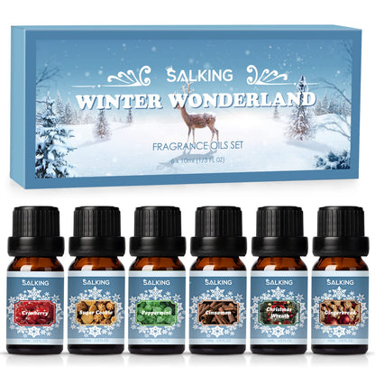 SALKING Winter Scented Oils Gift Set – Premium Fragrance Oils for Diffuser, Soap & Candles
