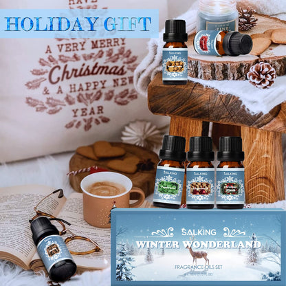 SALKING Winter Scented Oils Gift Set – Premium Fragrance Oils for Diffuser, Soap & Candles