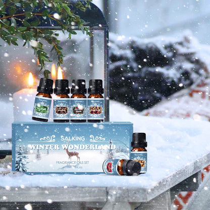 SALKING Winter Scented Oils Gift Set – Premium Fragrance Oils for Diffuser, Soap & Candles