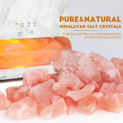 SALKING Colorful Flame Diffuser Humidifier | Himalayan Salt Lamp | 7-Color LED Oil Diffuser (150ml, Marble)