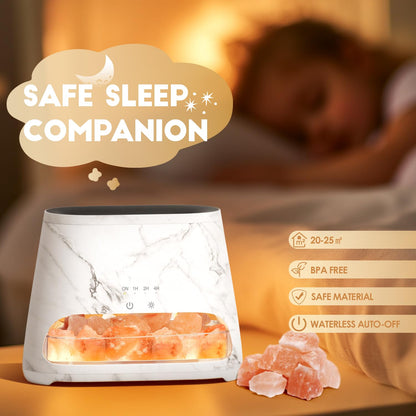 SALKING Colorful Flame Diffuser Humidifier | Himalayan Salt Lamp | 7-Color LED Oil Diffuser (150ml, Marble)