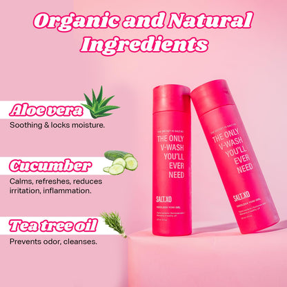 salt.xo Seedless Yoni Gel Wash – pH-Balanced with Cucumber & Aloe (8 oz)